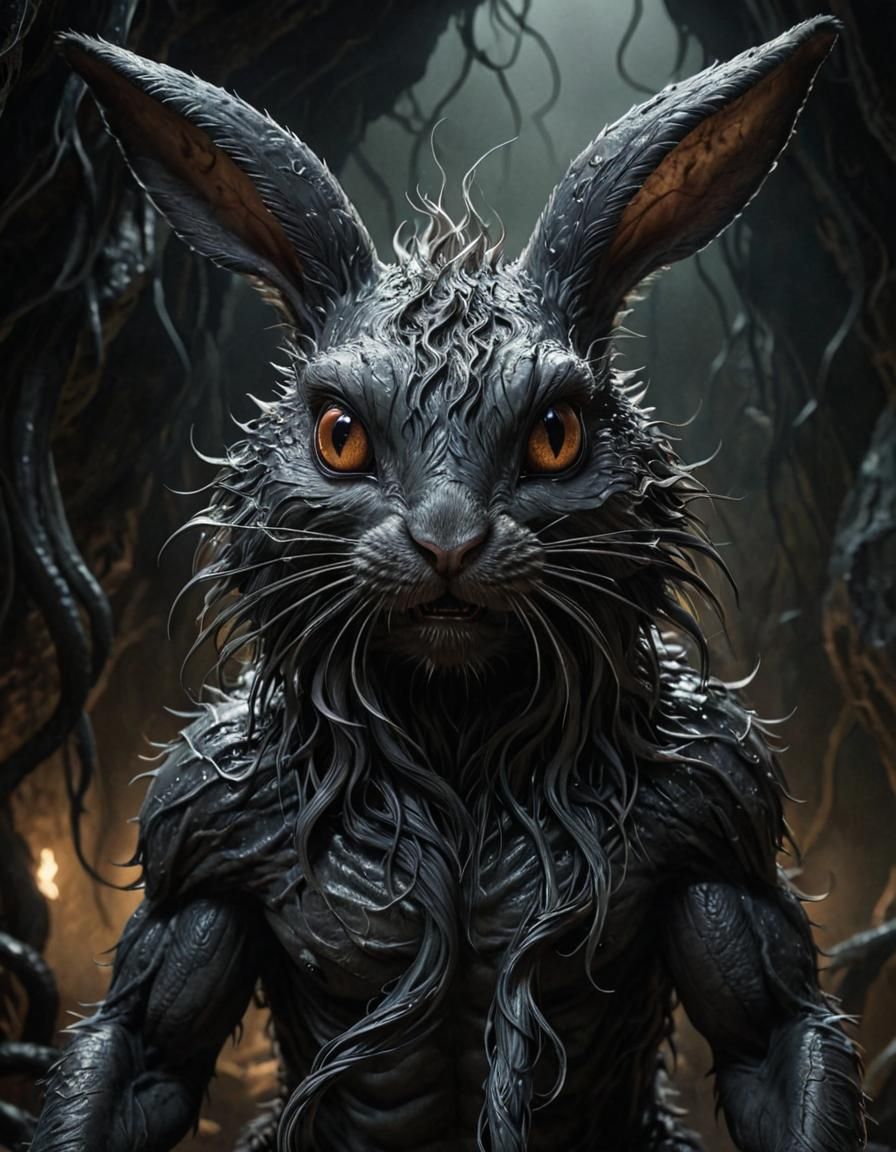 Eldritch Rabbit Creature in Dark Fantasy Style