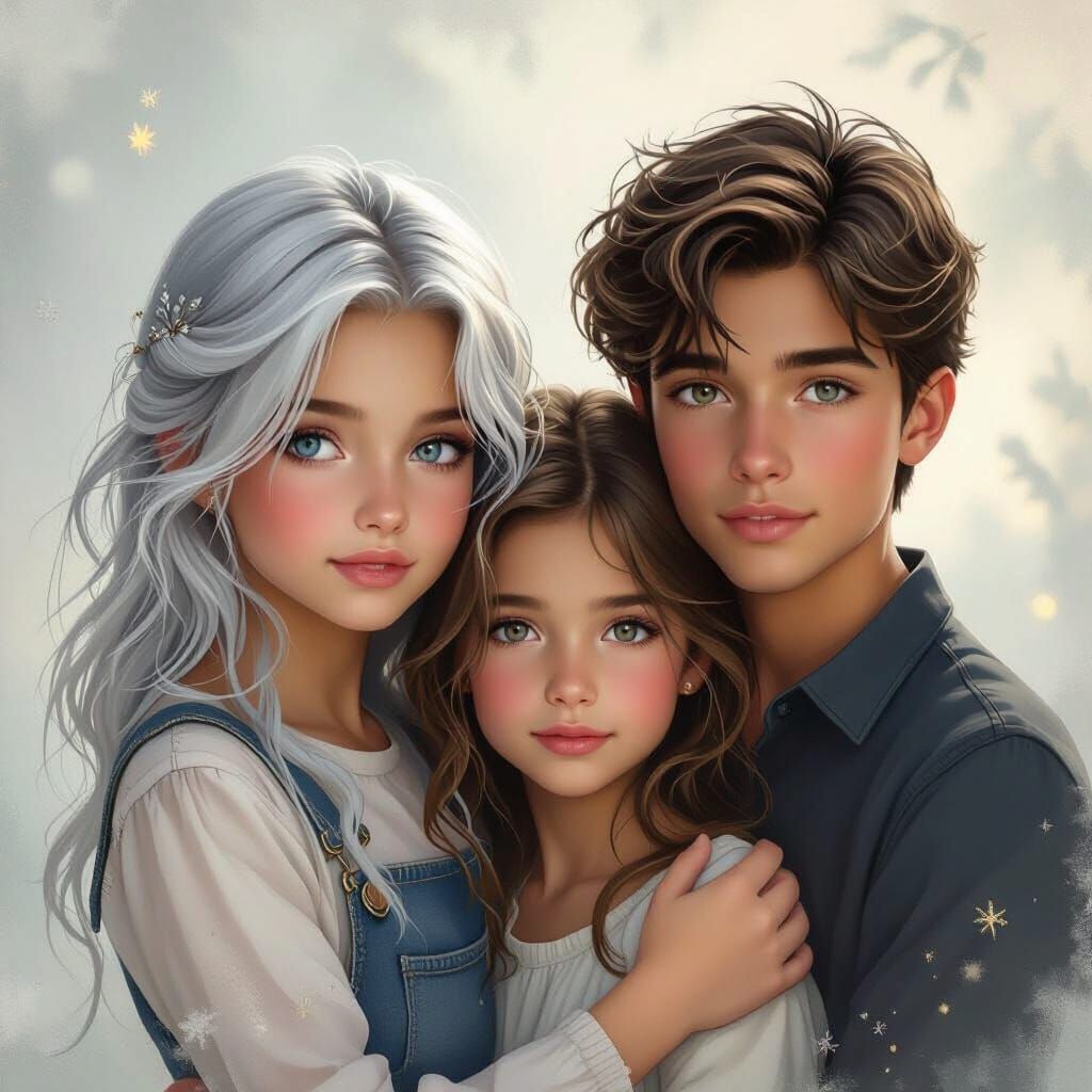 Ethereal Split Screen: Siblings Through Time in Romantic Sty...