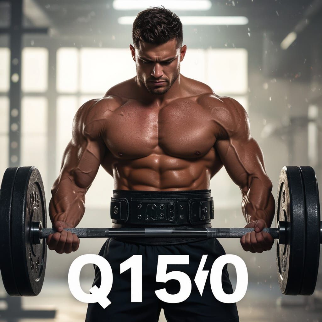 Athlete Lifting Weights in Gym: Digital Art