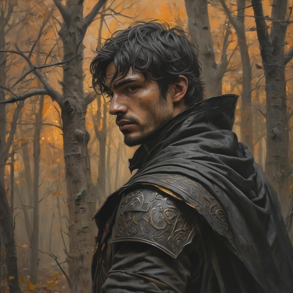 Medieval Ranger in Dark Academia Style