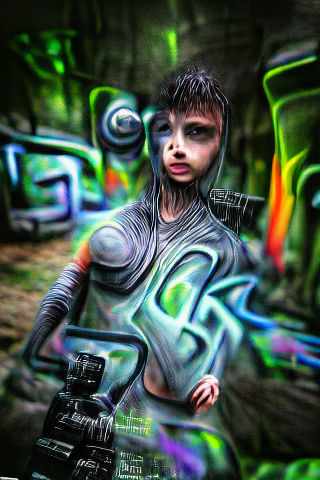 Colorful Abstract Art Deco Illustration with Bokeh