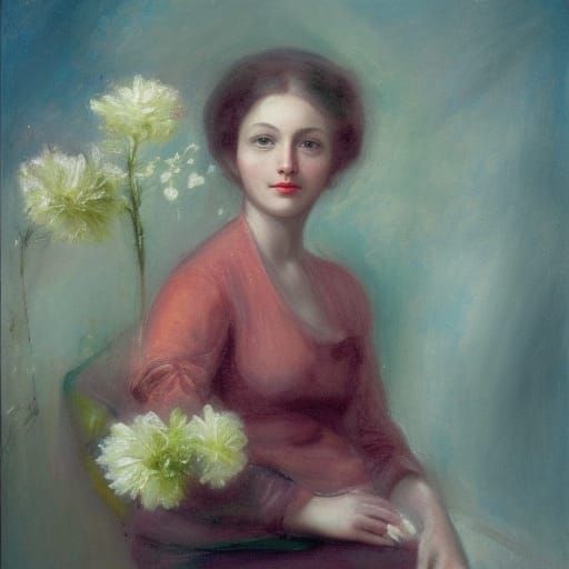 Young Lady with Flowers: Portrait Photography