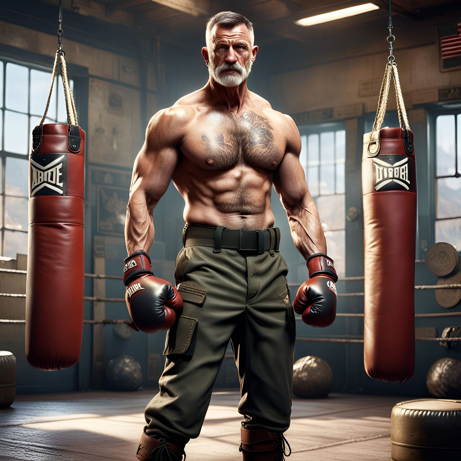 Army Officer Ready for Barracks Fight: Digital Matte Paintin...