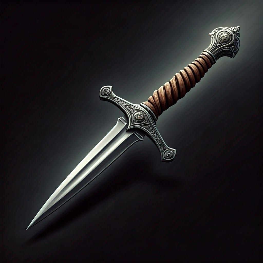 Surreal Late Medieval Dagger in Triadic Color Scheme