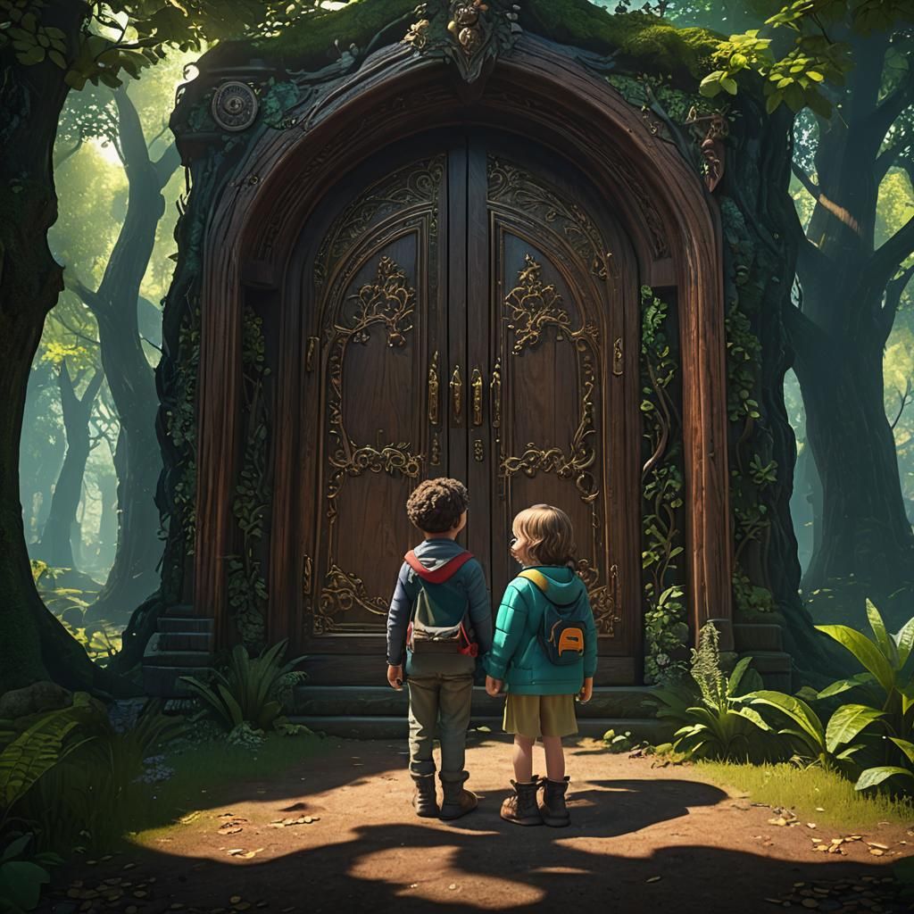 Children Discover Magical Forest in Armoire