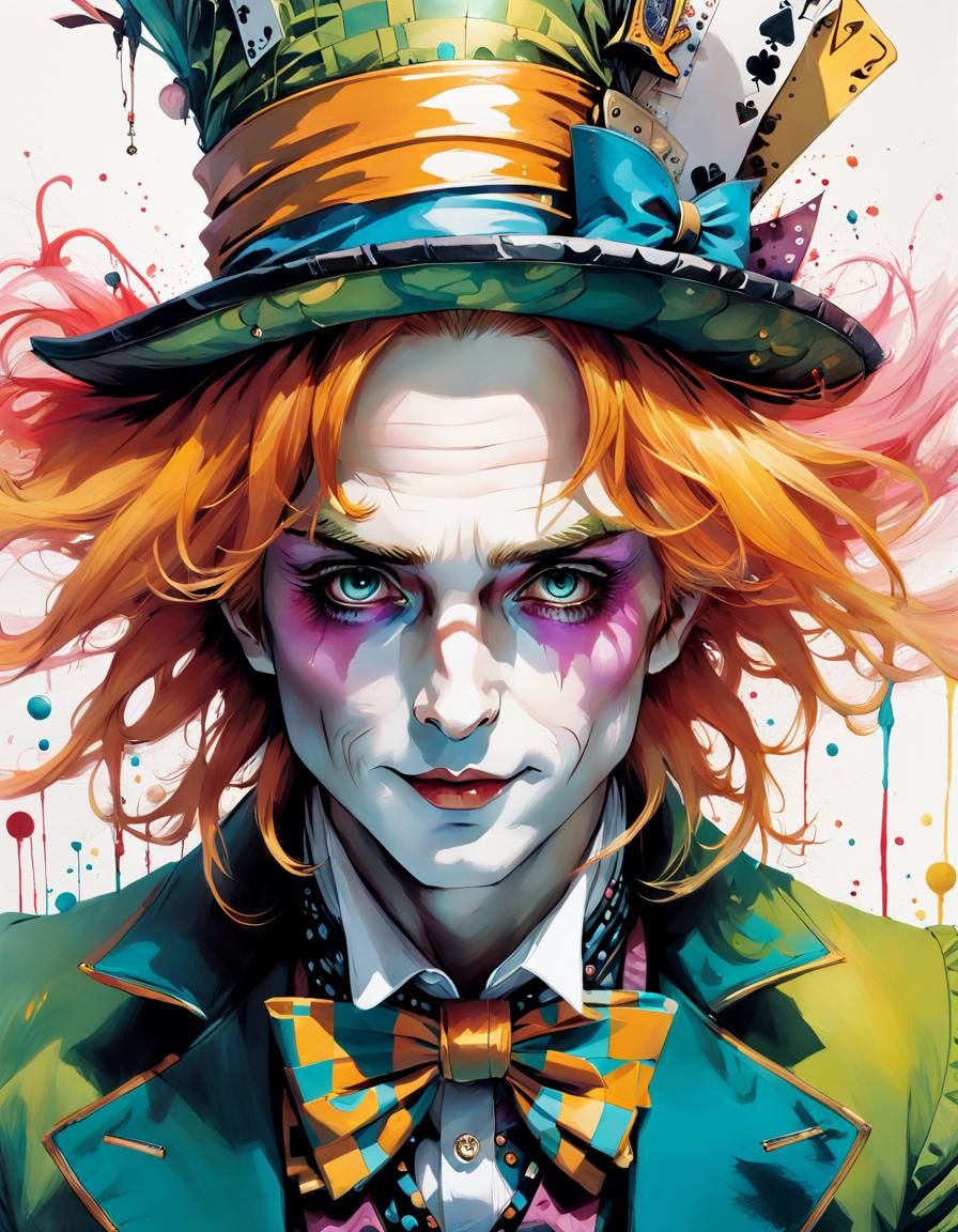 Mad Hatter in Wonderland: Manga Style Illustration
