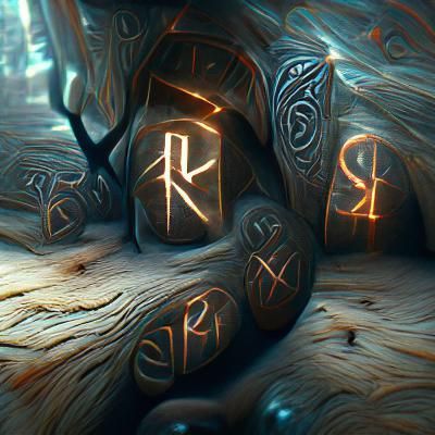 Holographic Norse Runes in Cosmic Astral Illustration