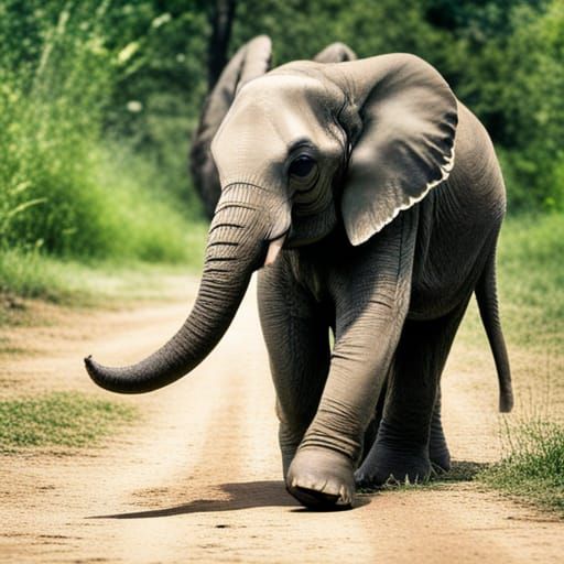 AI Generated Image of a Baby Elephant