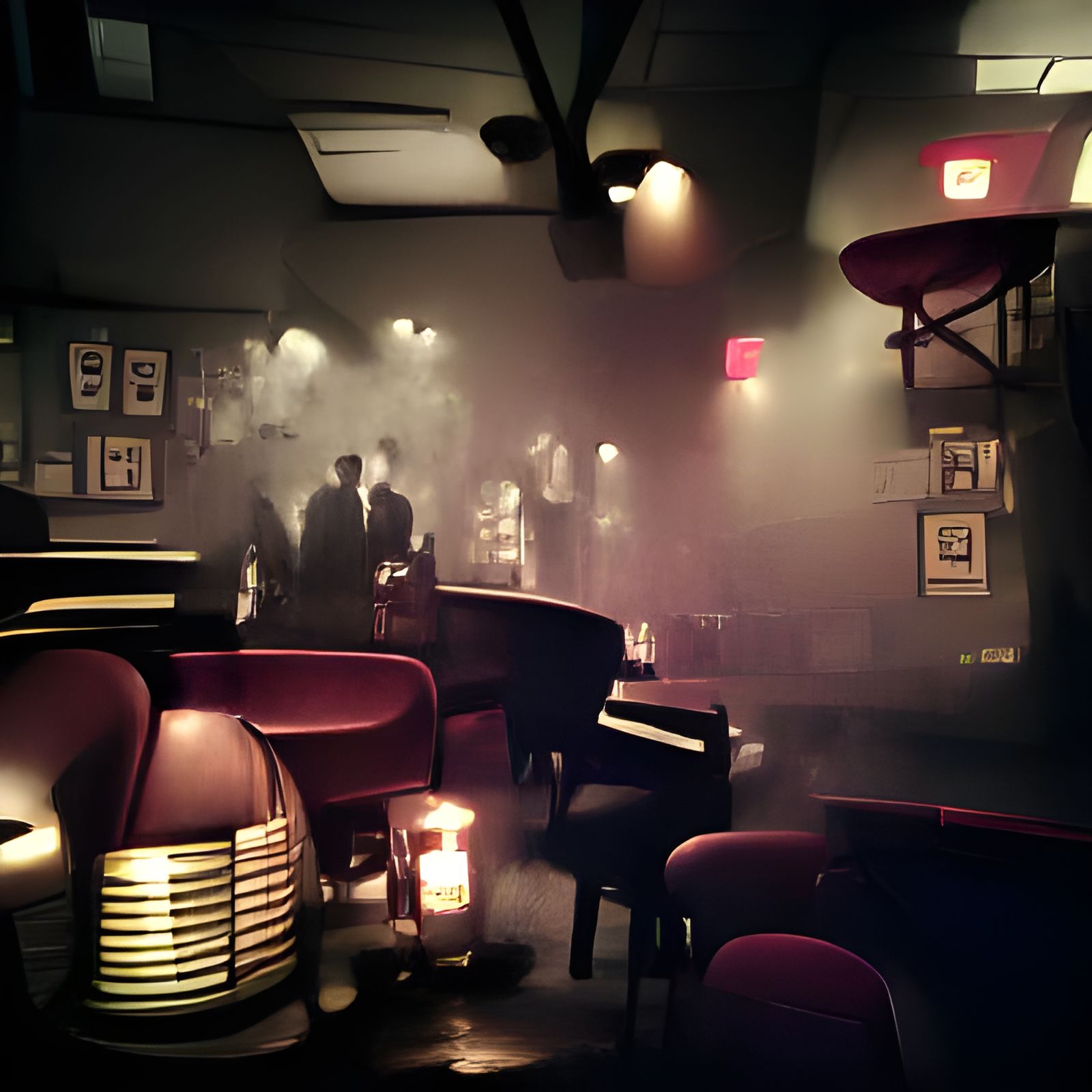 Smoky Jazz Club in Film Noir Style