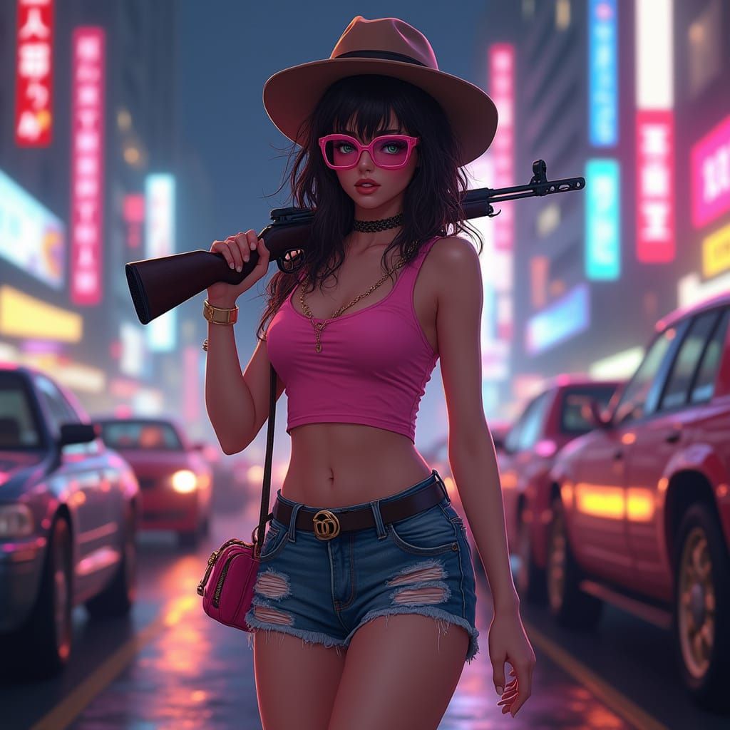 Fearless City Siren in Neon Hues