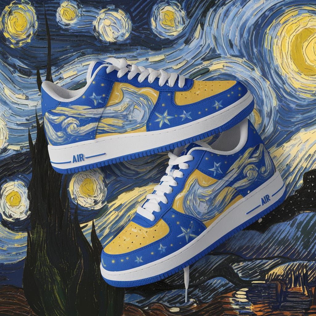 Van Gogh-Inspired Starry Night Nike Sneakers