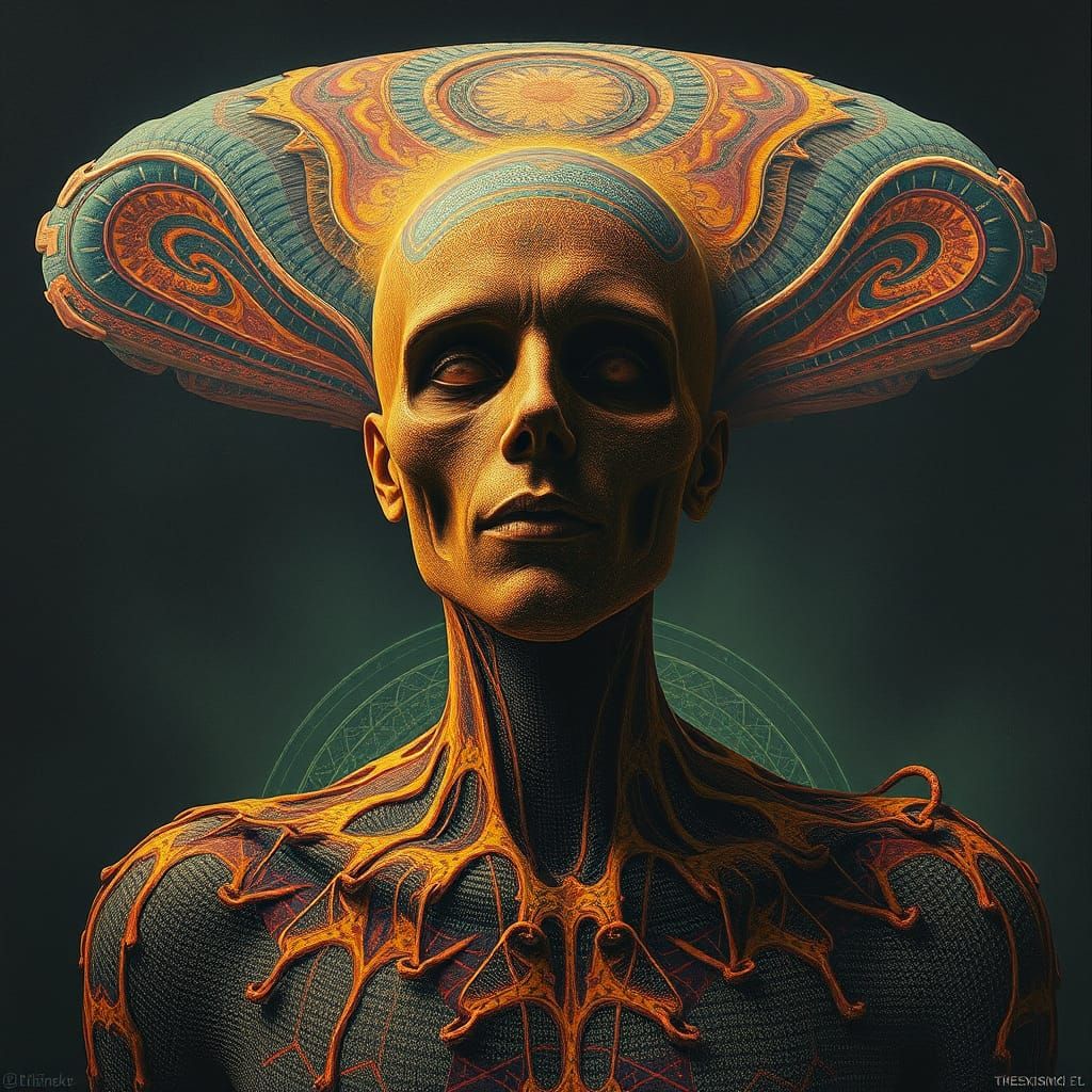 Surreal Biometric Portrait in a Dark Cyberpunk Aesthetic