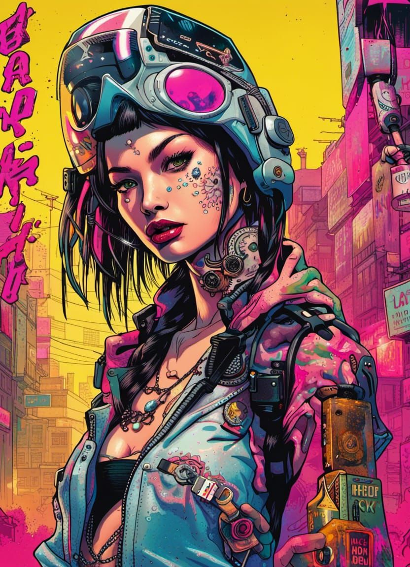 Cyberpunk Assassin in Gritty Underground Scene