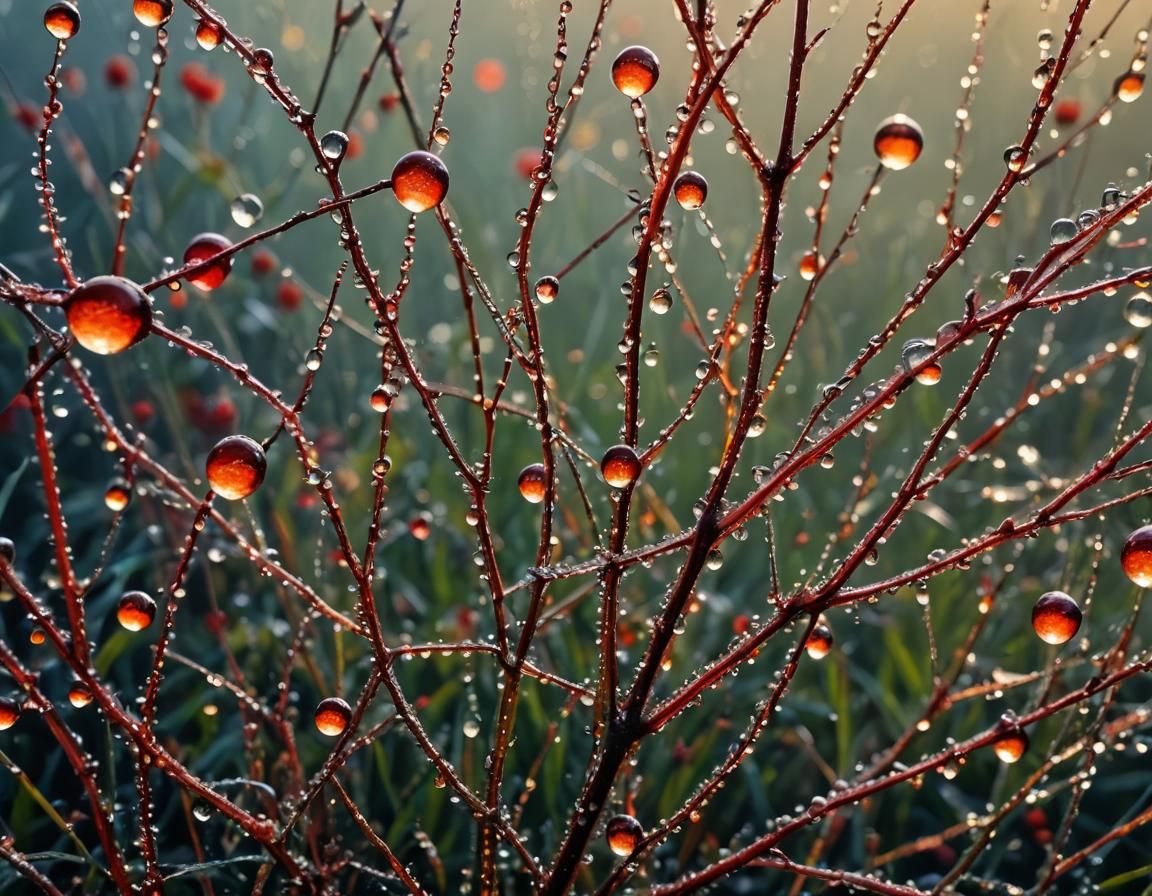 Dew Drops in Morning Light: Surreal Photography