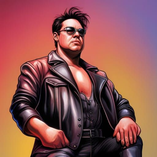 1980s Rock Star in Hyperrealistic Splash Art