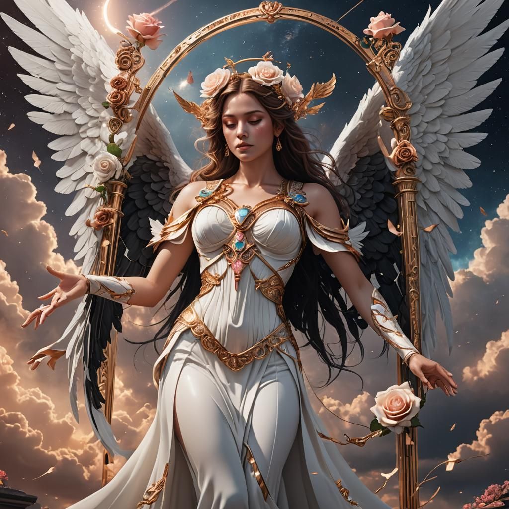 Archangel Descending from Heaven in Detailed Digital Art