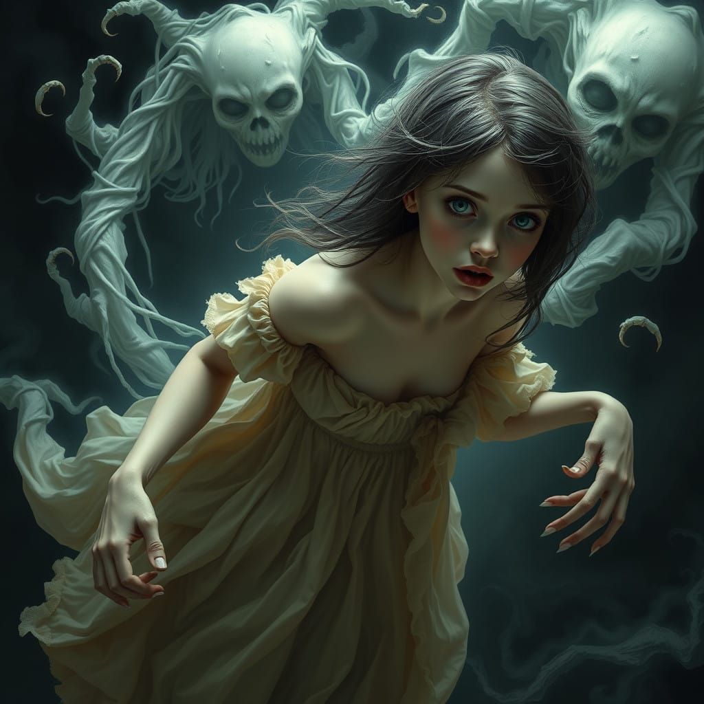 Surreal Beauty Consumed by Dark Ethereal Forces