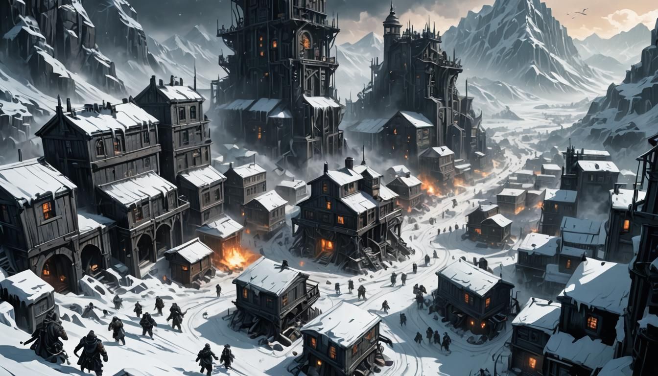 Frostpunk city wallpaper
