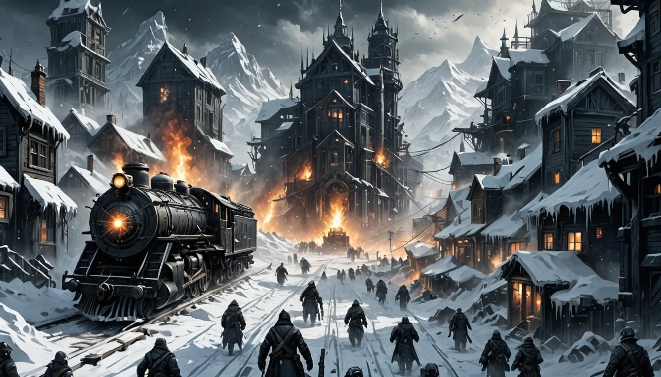 Frostpunk train wallpaper