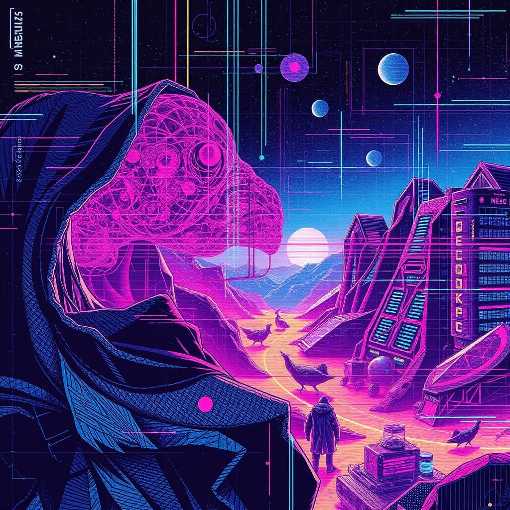 Moebius in a Futuristic Biopunk Aesthetic