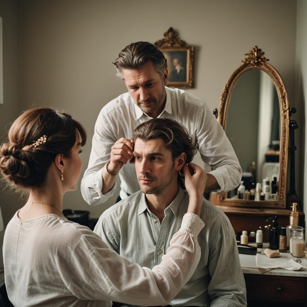 Elegant Portrait of a Man Embracing His Female Side