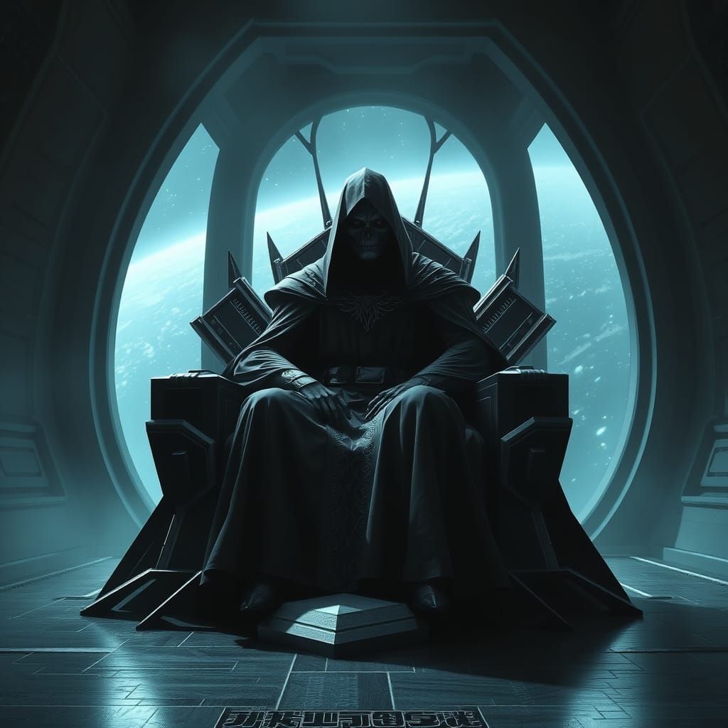 Sith Lord on a Dark Space Throne