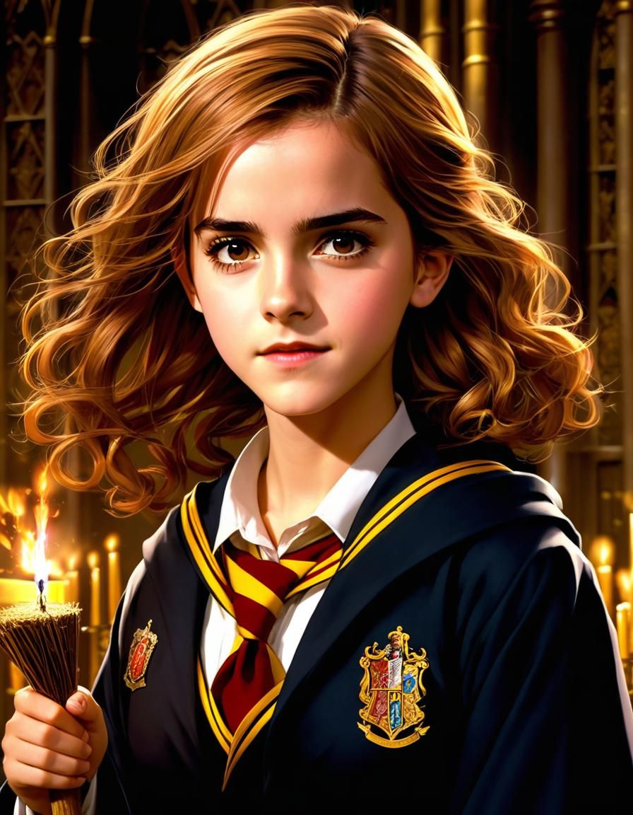 Emma Watson as Hermione Granger in Anime Style
