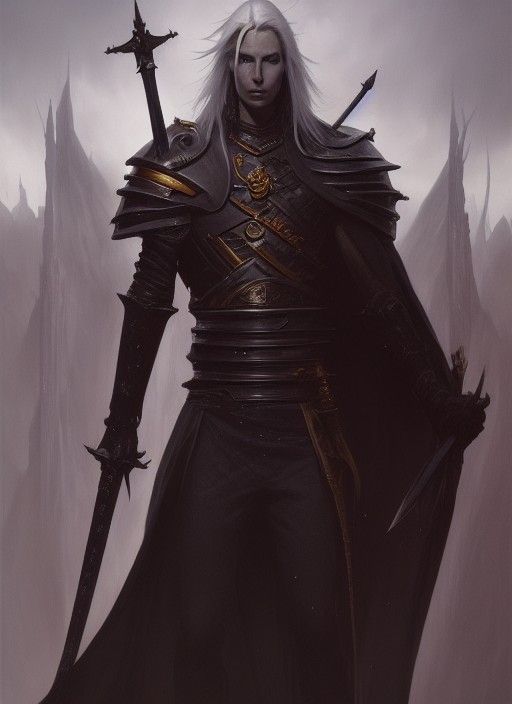 Ethereal Portrait of a Sinister Albino Warrior