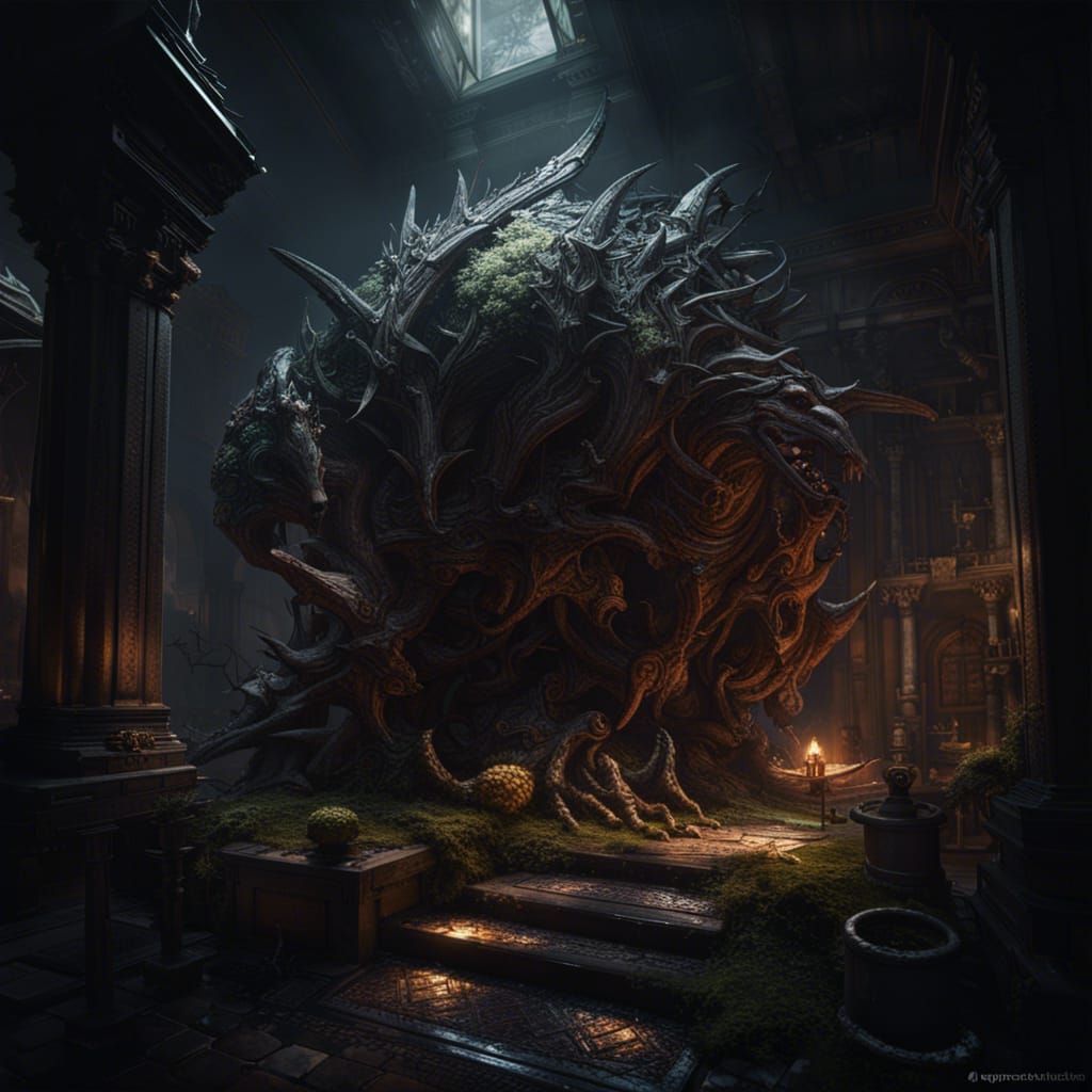 Dark Fantasy Masterpiece with Dynamic Lighting