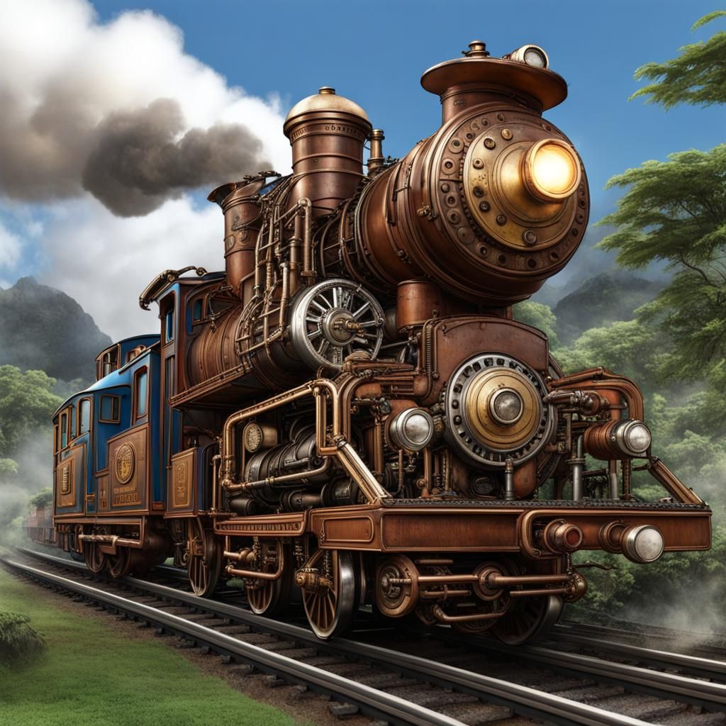 Steampunk Thomas the Train in Jurassic Park
