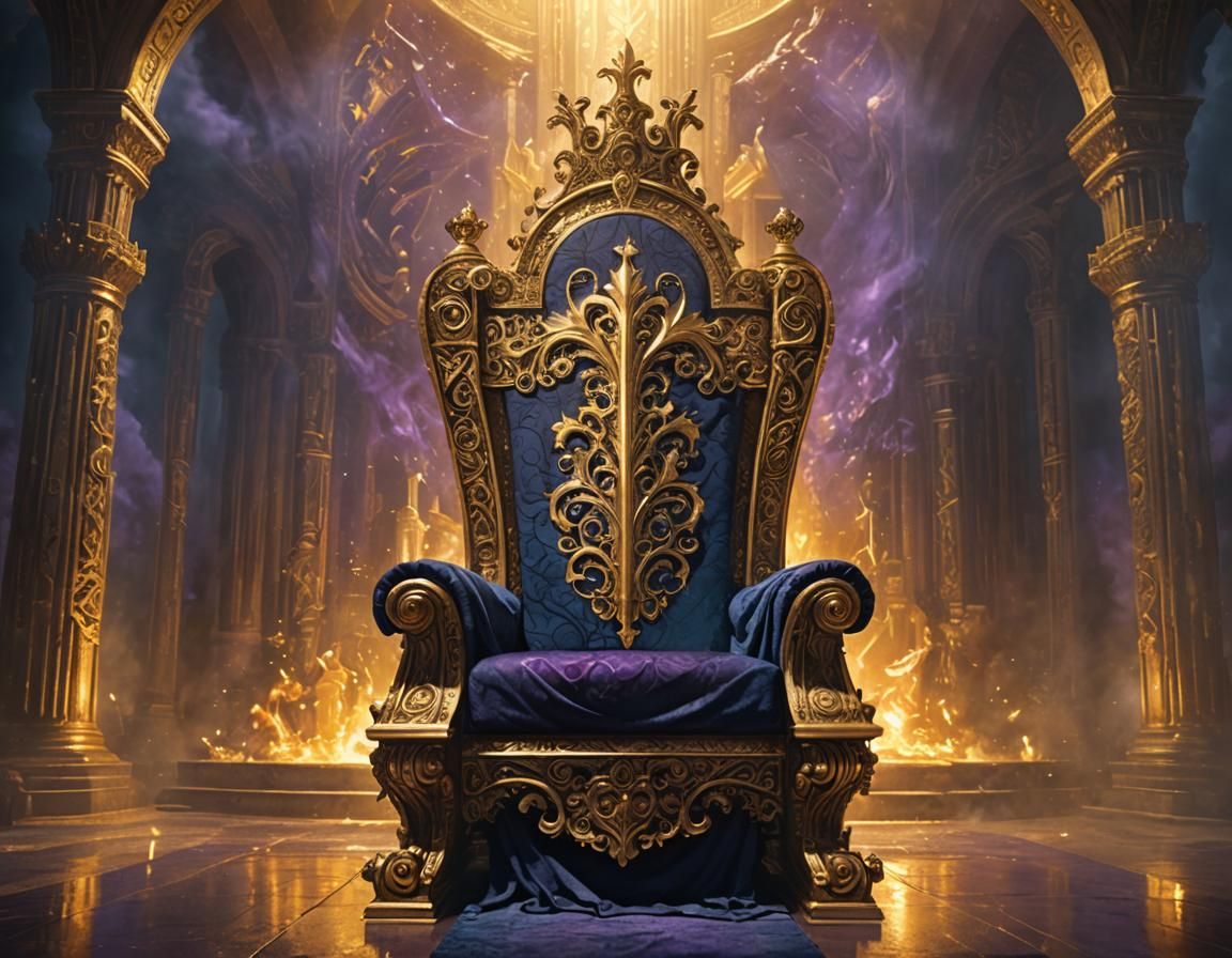 Giant Throne with Golden Light, Fantasy Concept Art