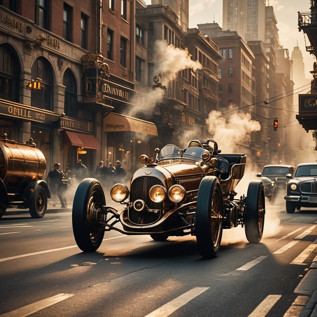 Art Deco Steampunk Formula 1 Race Car