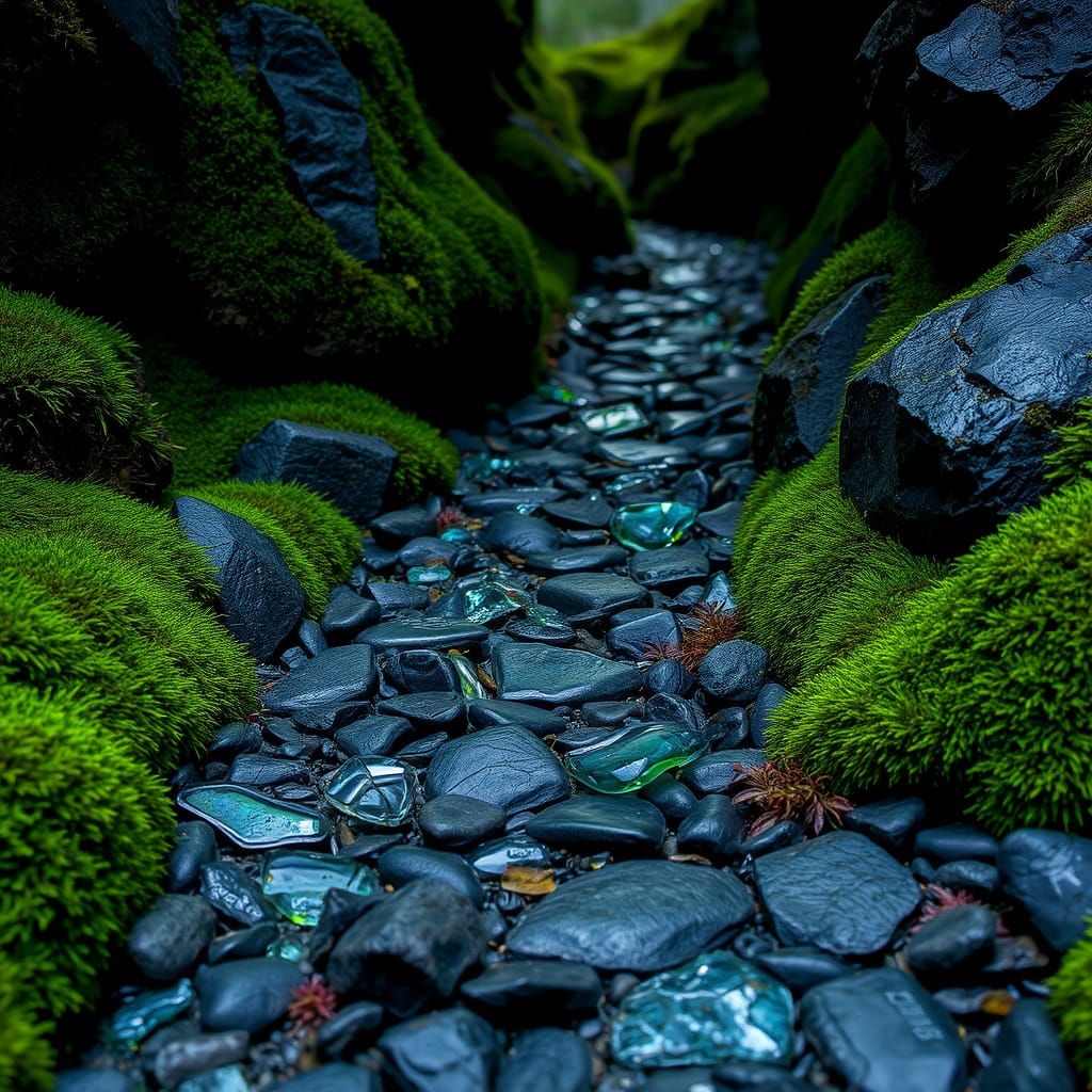 Enchanted Moss Path in a Whimsical Style