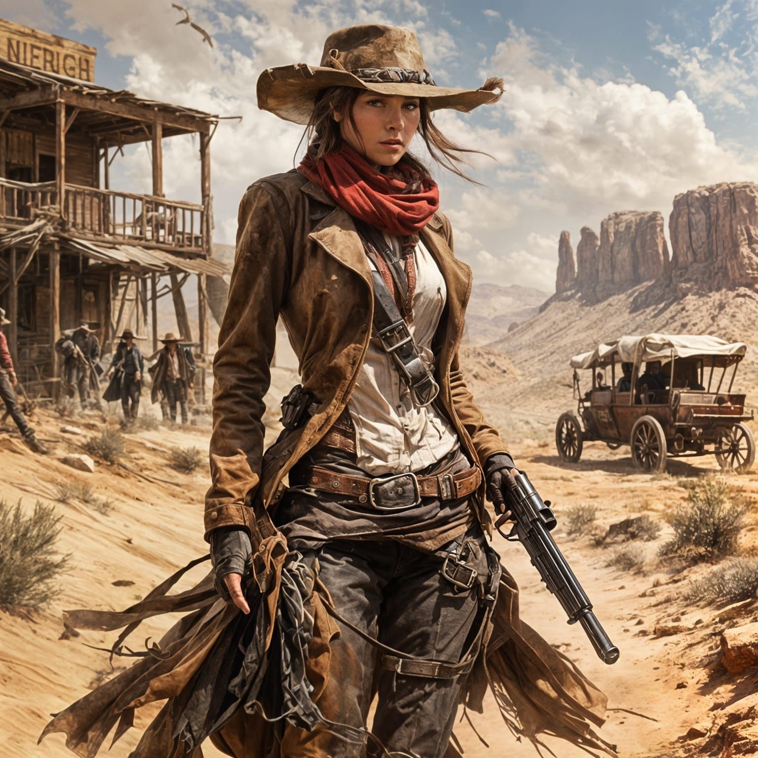 Female Gunslinger in the Old West