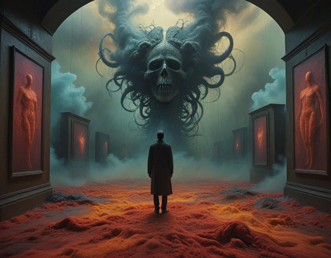 Surreal Transference Scene in a Dreamlike Atmosphere