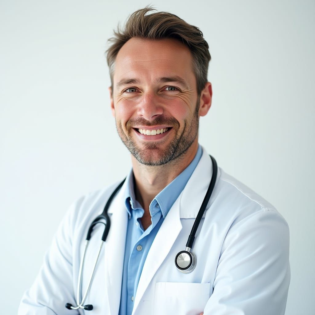 Confident Doctor Portrait in Soft Focus