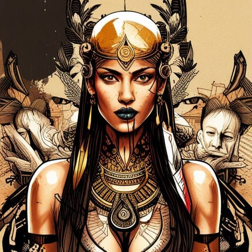Egyptian Goddess Supermodel in Detailed Style