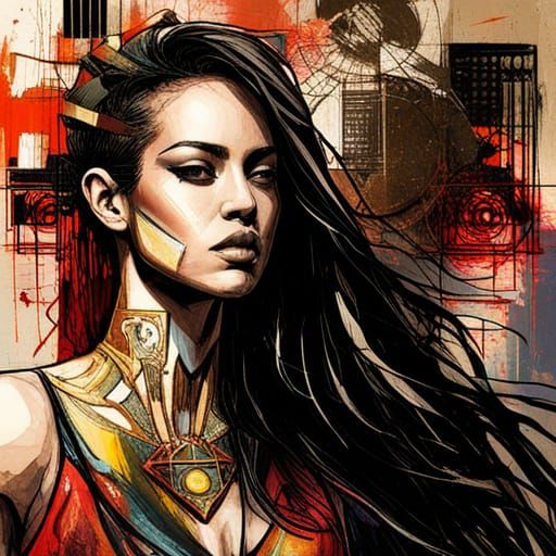 Egyptian Goddess Supermodel in Earth Tones