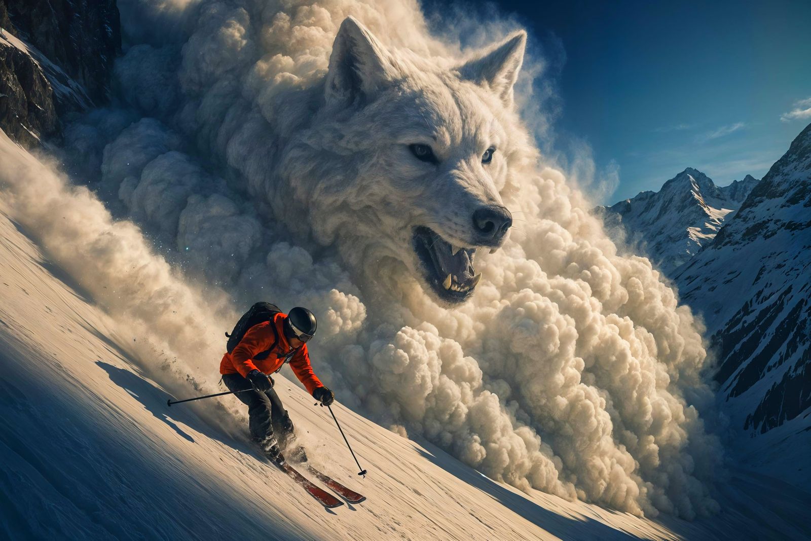 Surreal Alpine Avalanche Confronts Skier in Photorealistic D...