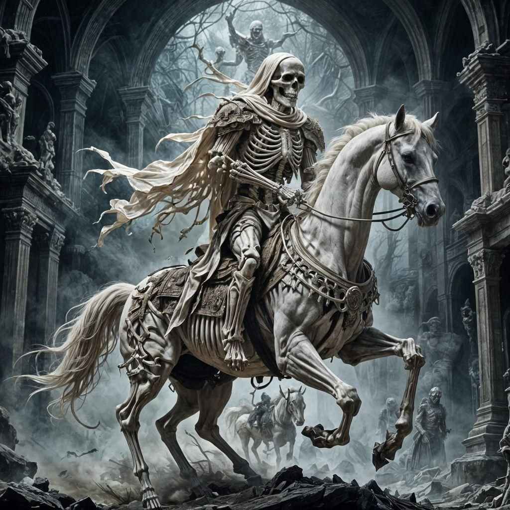 Ghostly Horse Rider: a Fantasy Portrait of Death