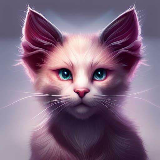 Hyperdetailed Portrait of a Cute Kitten