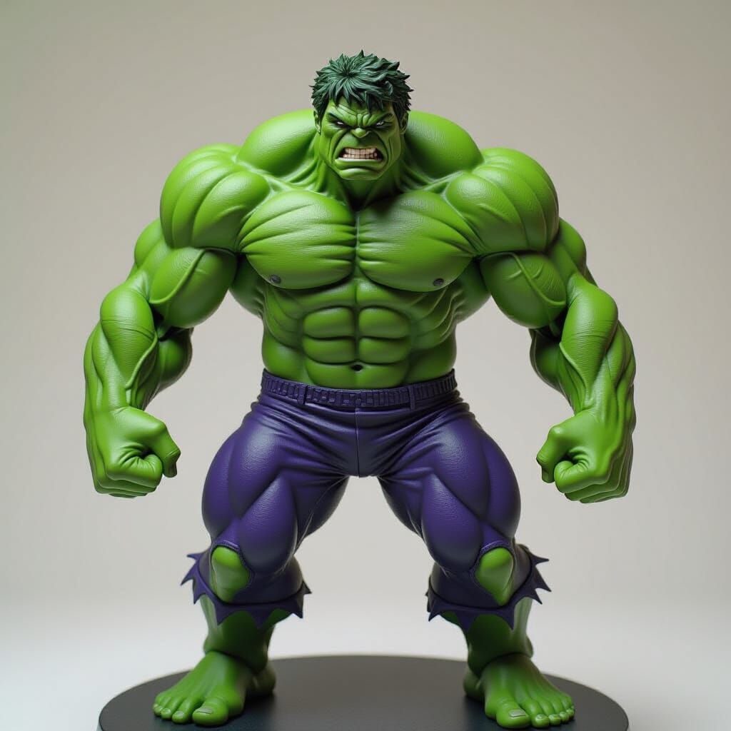 Incredible Hulk Action Figure in Hyper-Realistic Style