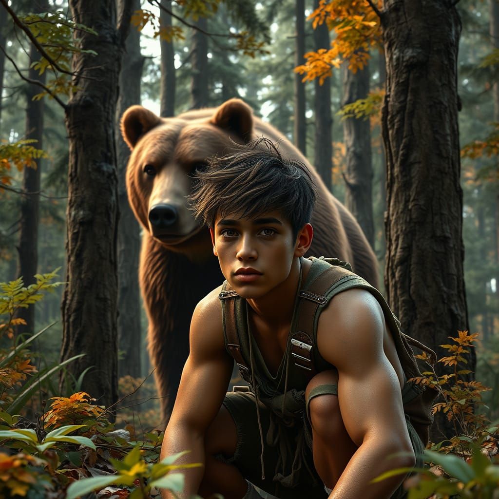 Fantasy Forest Dweller in Earthy Hues