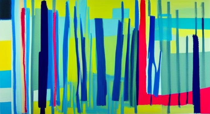 Abstract Colorfield Painting with Stripes in Rothko Style