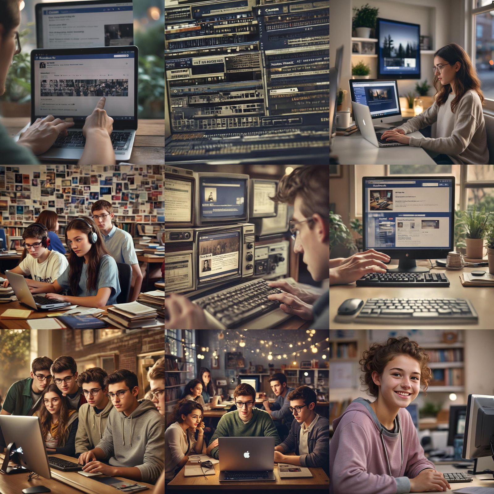 Early Facebook Screenshots Simulated with Professional Photo...