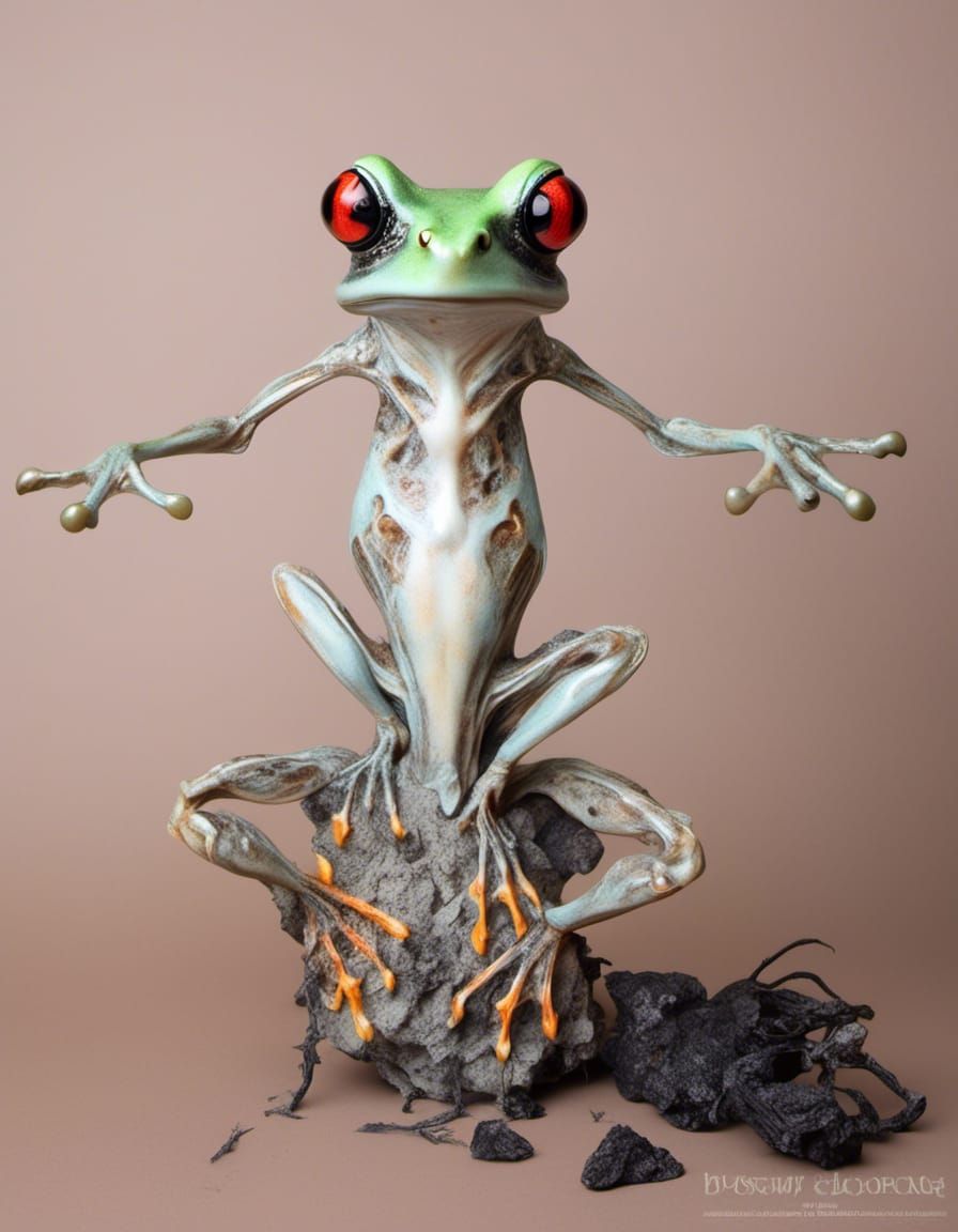 Hyperrealistic Satanic Acid Frog in Futuristic Halloween