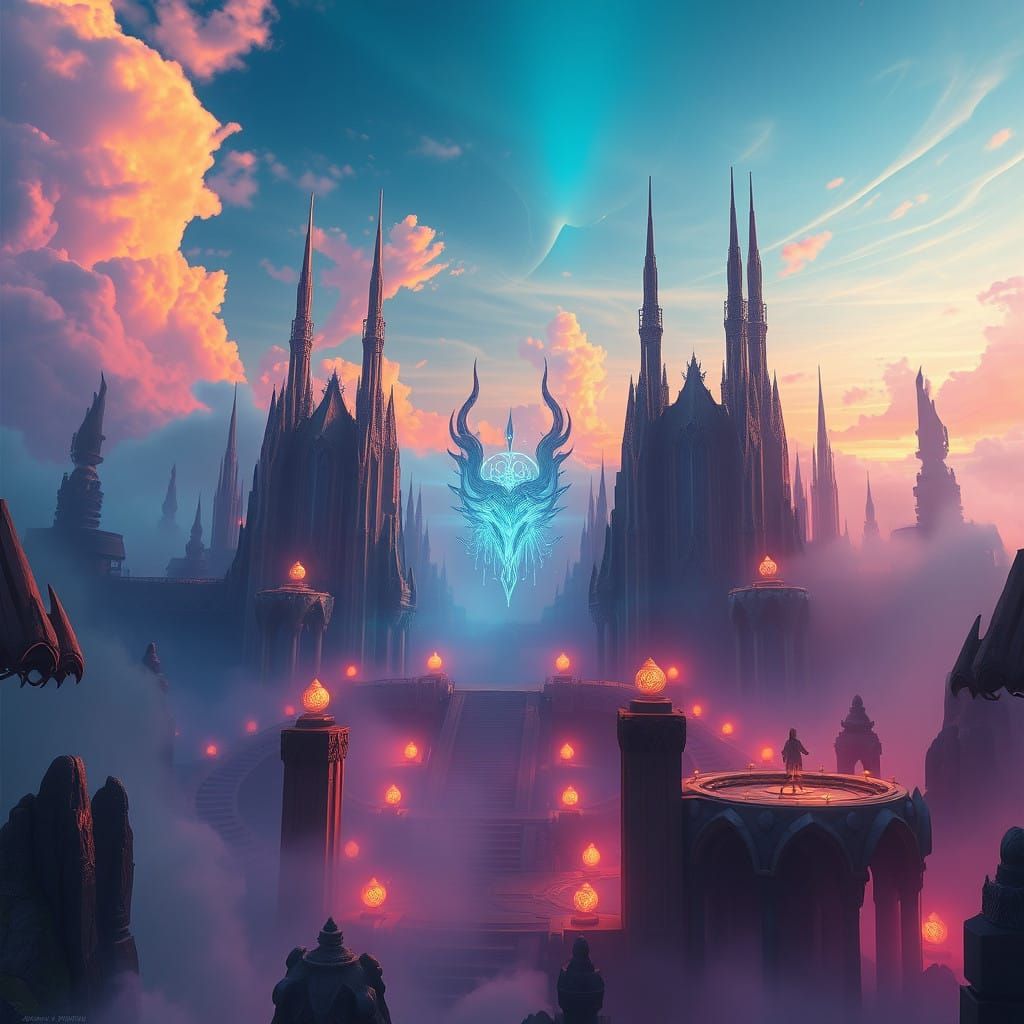 Ethereal Aion in Breathtaking Sci-Fi Landscape