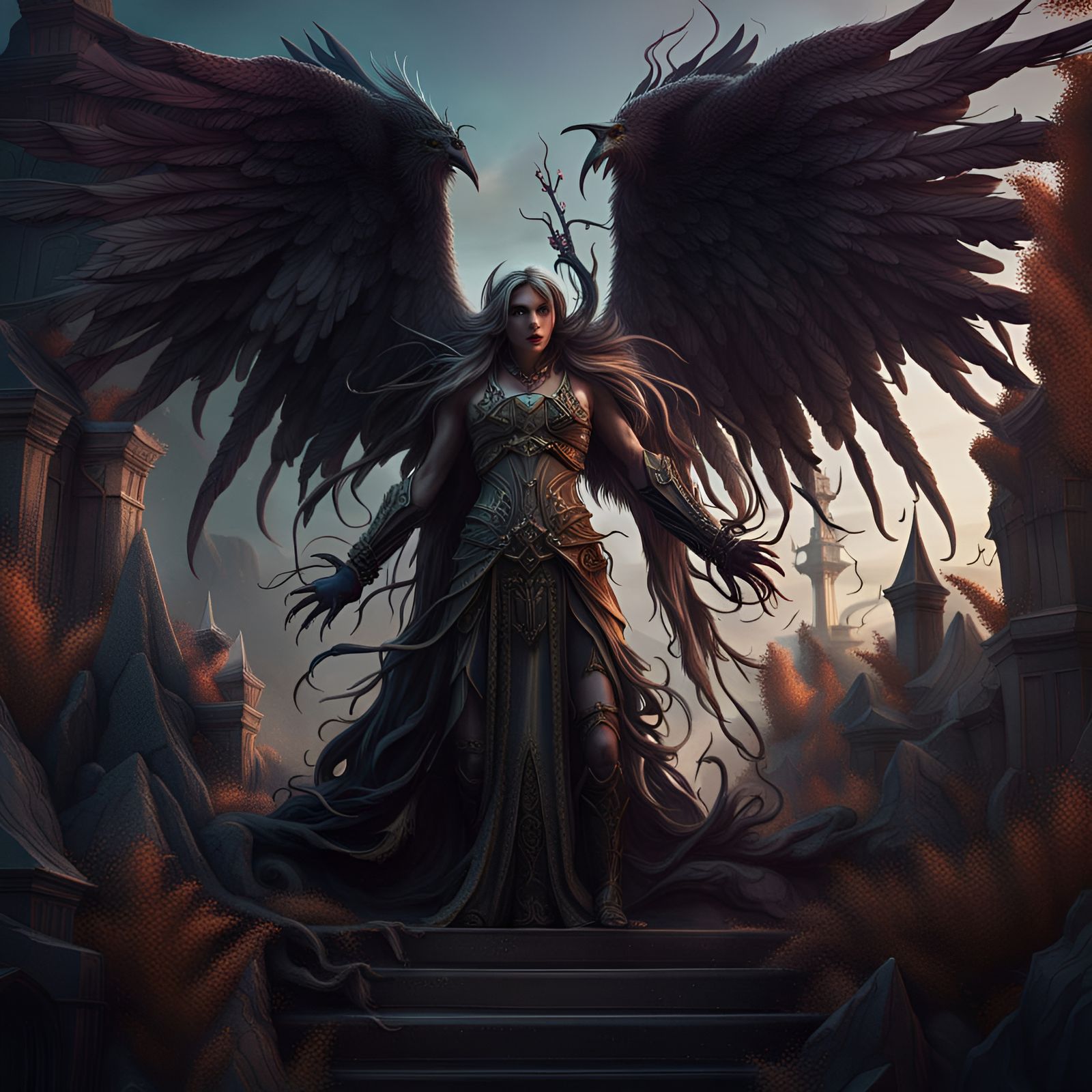 Detailed Death Angel in Dark Fantasy Art