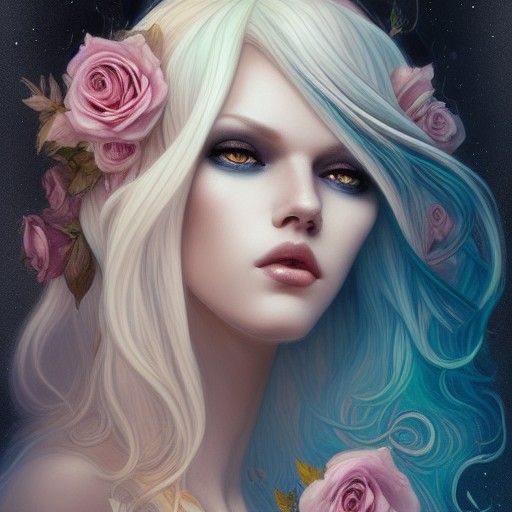 Decadent Androgynous God Portrait in Artgerm Style