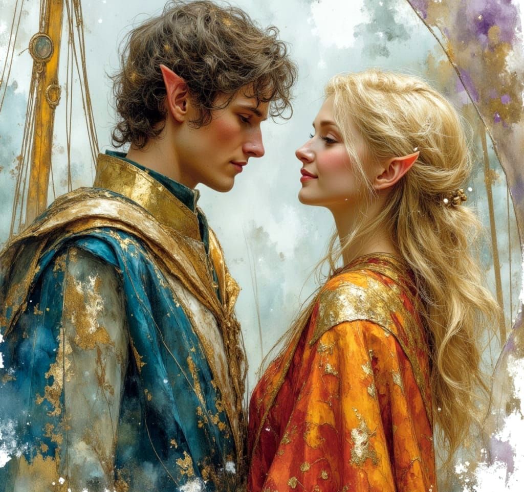 Elvish Family at Harbour in Middle Earth Style